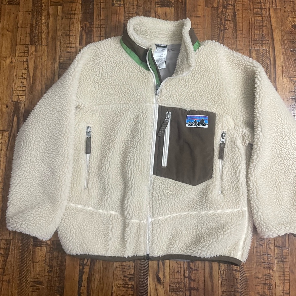 Patagonia Cream and Brown Kids Jacket